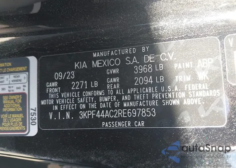 2024 Kia Forte Gt from USA, damaged, VIN 3KPF44AC2RE697853